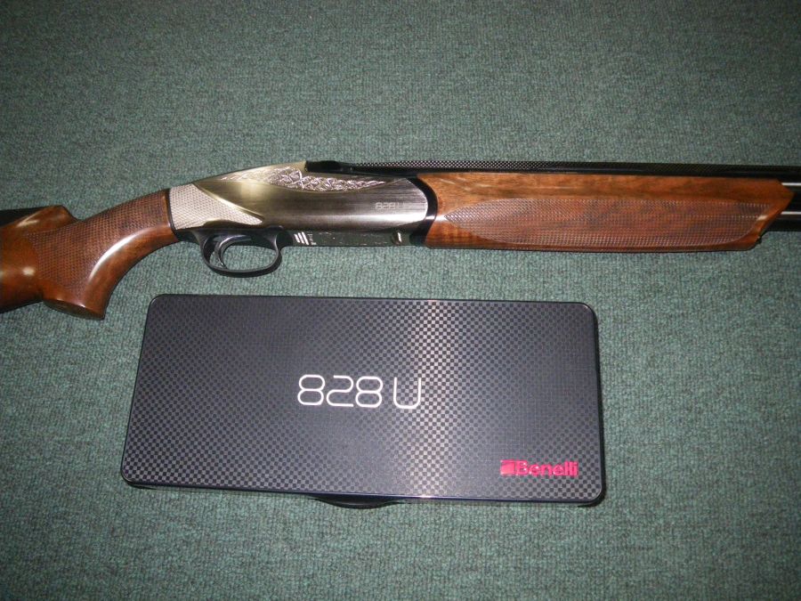 Benelli 828U Shotgun Nickel/Wood 12ga 28" NEW-img-1