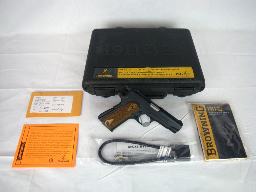 Browning 1911-22 A1 Compact Wood 22lr 3-5/8" NEW-img-0