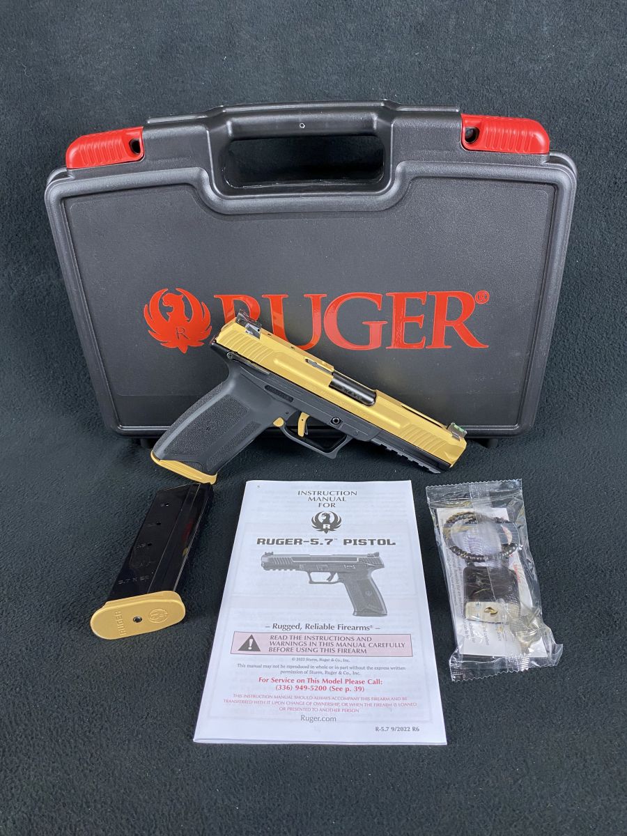 Ruger 57 Gold Black 5.7 X 28mm 4.94" Cerakote NEW 16416-img-0