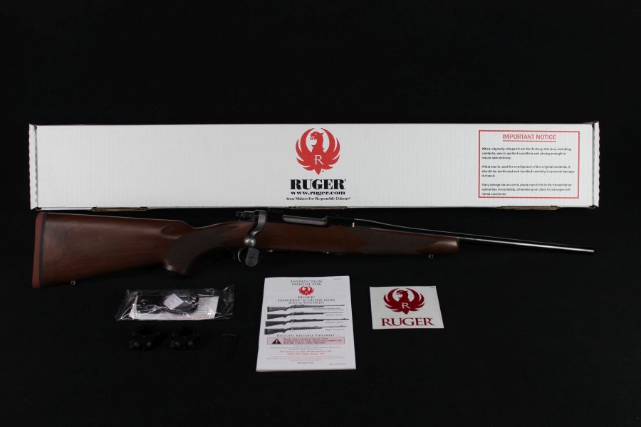 Ruger M77 Hawkeye Compact 243 Win 16.5" Blued/Walnut NEW 37138-img-0