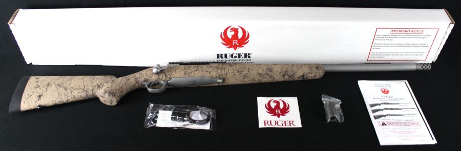 Ruger M77 Hawkeye 308 Win Tan Black Speckled 22” NEW 57154-img-0