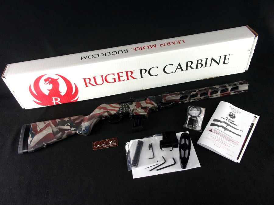 Ruger PC Carbine American Flag Camo 9mm 16.12" NEW 19121-img-0