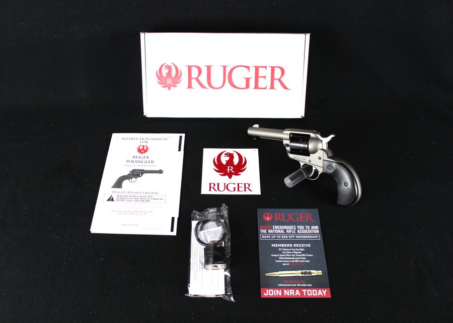 Ruger Wrangler Birdshead 22lr 3.75” Silver Cerakote NEW 02016-img-0