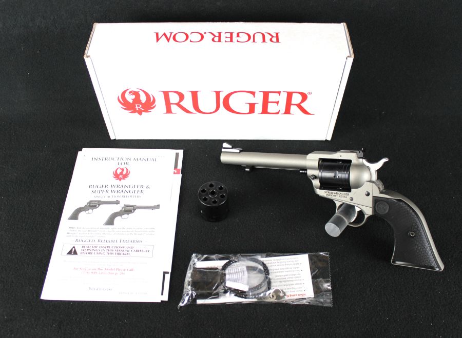 Ruger Super Wrangler 22lr / 22WMR 5.5” Silver Cerakote NEW 02033-img-0