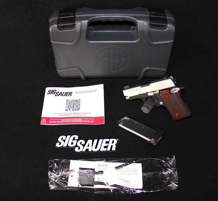 Sig Sauer P238 Two-Tone 380 ACP Rosewood 2.7” NEW 238-380-TXR3-img-0